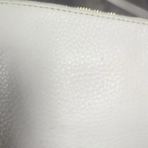 Michael Kors Fulton Wristlet Cream And Gold Zip Wallet MK Mini Purse - Picture 10 of 12